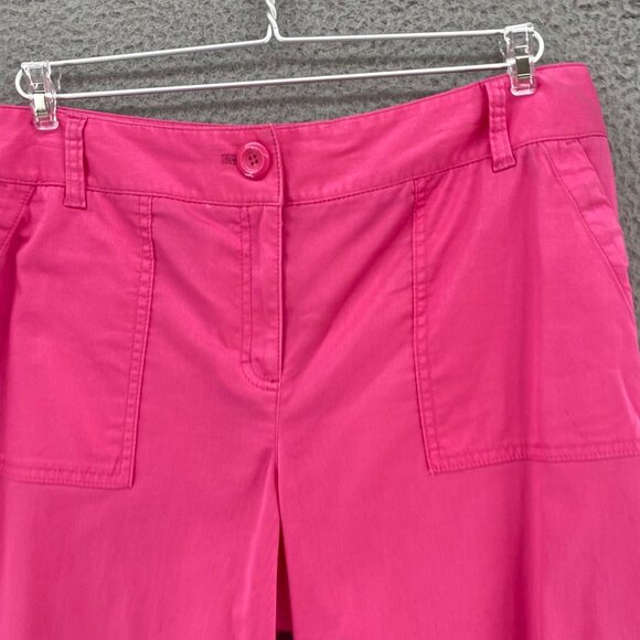 Chicos Shorts Womens 2 US 12 Pink Chino Utility Pockets Stretch Everyday Casual - Picture 2 of 12